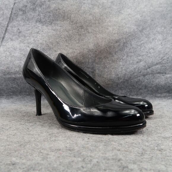Stuart Weitzman Shoe Women 7 Pumps Platform Stiletto Patent Leather Formal Black - Picture 1 of 16